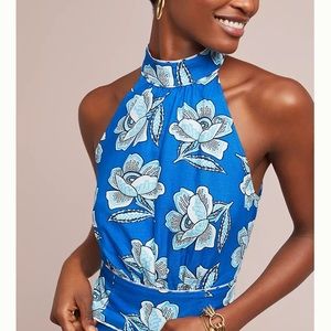 Anthropologie Mauve Alyssa halter top, sky blue
